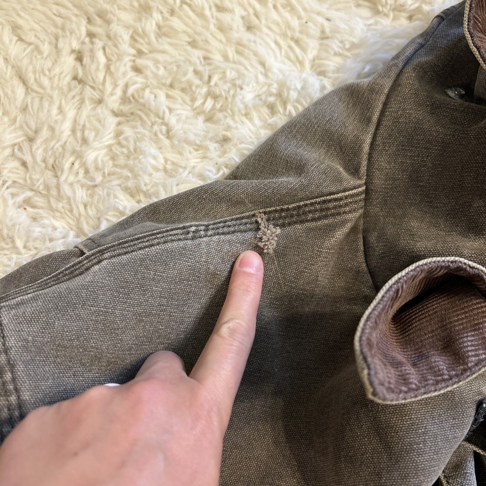 Carhartt J22-CHT Brown Vintage Mens XXL Arctic Jacket Corduroy Collar Distressed - Picture 15 of 16